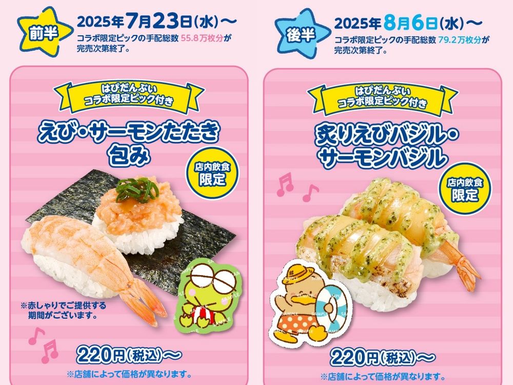 壽司郎跟三麗鷗聯名了！超可愛「鮭魚人魚漢頓玩偶」免費送、聯名壽司&甜點必點菜單看這邊！-7