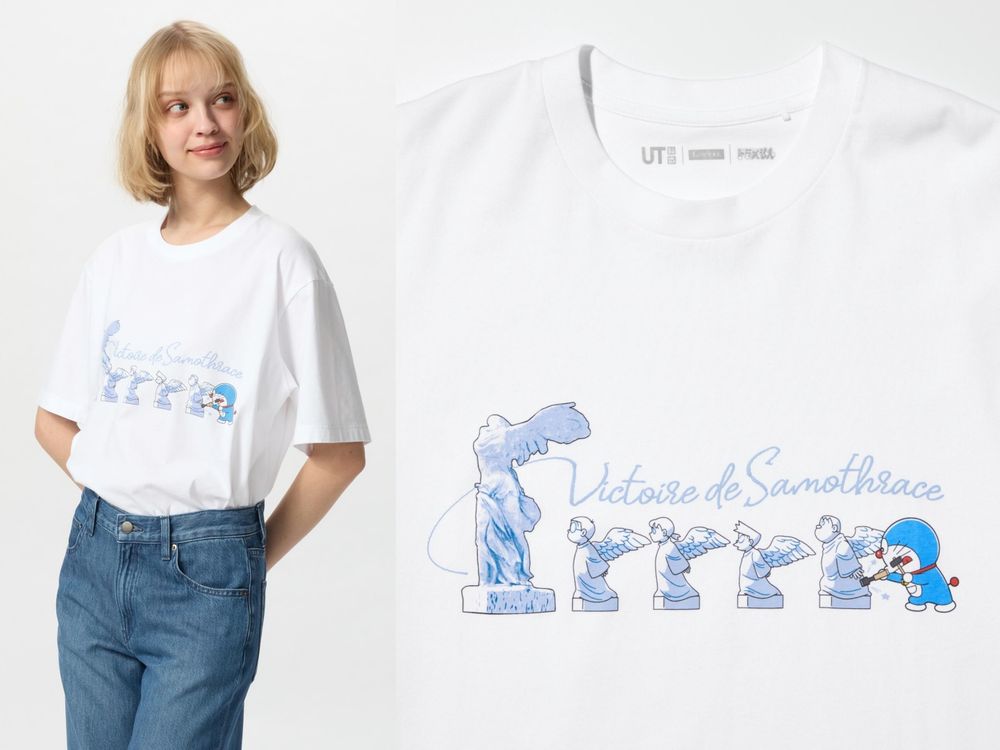 羅浮宮版本UNIQLO哆啦A夢T恤來了！和大雄牽手看《蒙娜麗莎》、竹蜻蜓星空剪影...粉絲直接瘋掉！-5