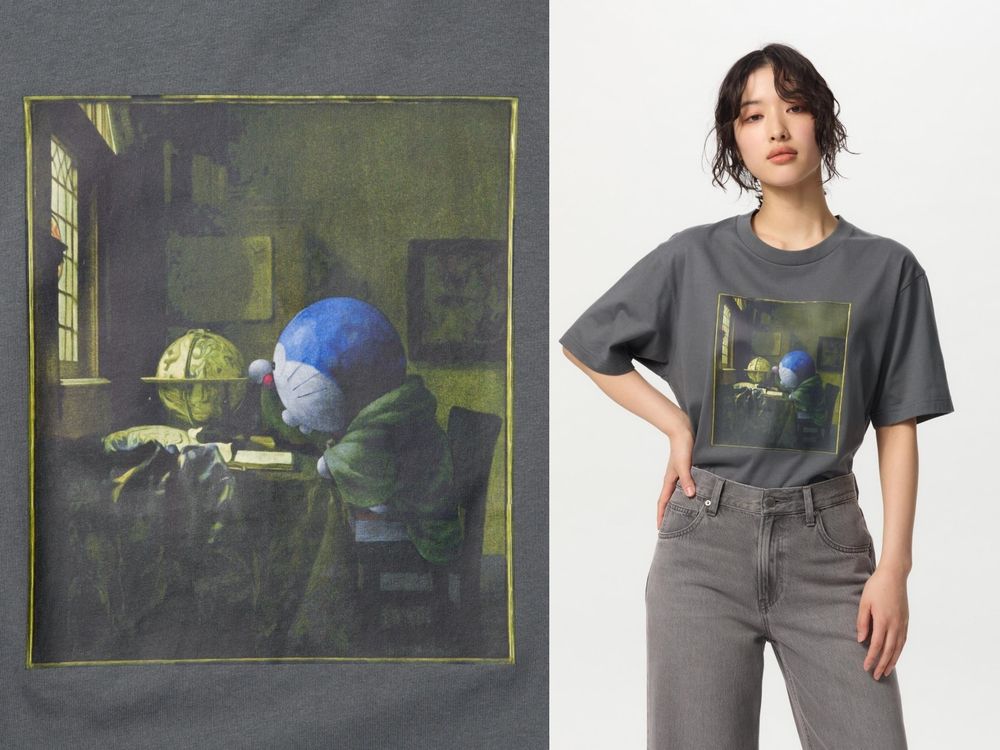 羅浮宮版本UNIQLO哆啦A夢T恤來了！和大雄牽手看《蒙娜麗莎》、竹蜻蜓星空剪影...粉絲直接瘋掉！-4