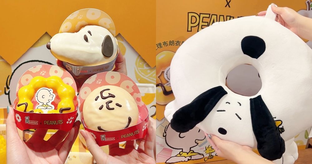 Mister Donut跟史努比聯名了！大頭史努比甜甜圈、查理布朗波堤Q到捨不得吃，聯名抱枕也超欠買！-8