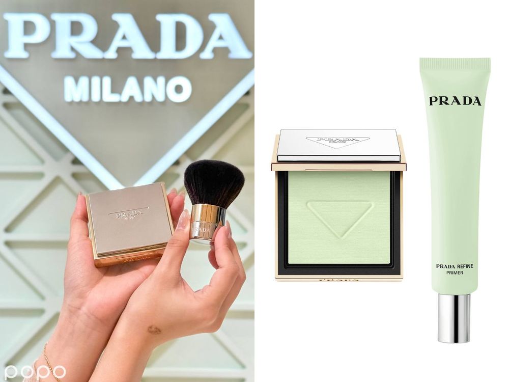 全台限量300顆！PRADA Beauty首款「蜜粉餅、妝前乳」中性輕柔綠色調、打造ENHYPEN禎元同款零毛孔柔紗肌！-8