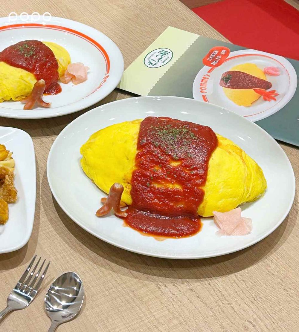 日妞超愛「ポムの樹 蘋果樹蛋包飯」插旗南港LaLaport！巨無霸蛋包飯比臉還大、必點菜單一次看！-6