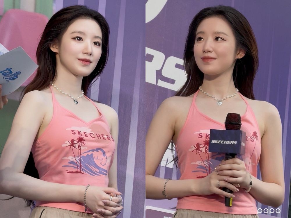 真的是仙女！舒華現身SKECHERS快閃店本人白到發光！超寵粉舉動、粉絲擠爆信義區！-2