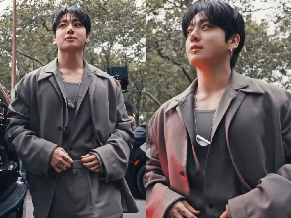 阿米們姨母笑！BTS柾國退伍第一場時裝周來了！CK野獸身材+兔寶寶小臉蛋、這反差太致命！-2