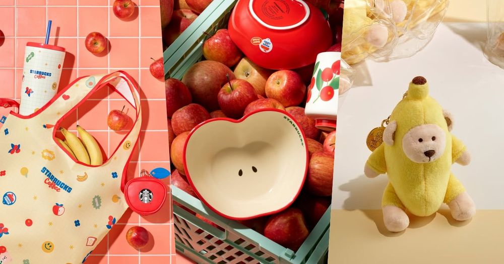 韓國星巴克秋季新品也太燒！「蘋果造型優格碗、香蕉變裝小熊鑰匙圈、櫻桃馬克杯」韓妞都搶買！-1