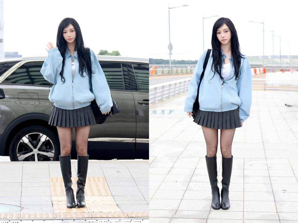 PRADA黃金組合出發米蘭大秀！Karina化身校花學姊、ENHYPEN七公子把機場當紅毯走！-3