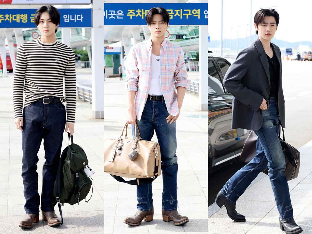 PRADA黃金組合出發米蘭大秀！Karina化身校花學姊、ENHYPEN七公子把機場當紅毯走！-5