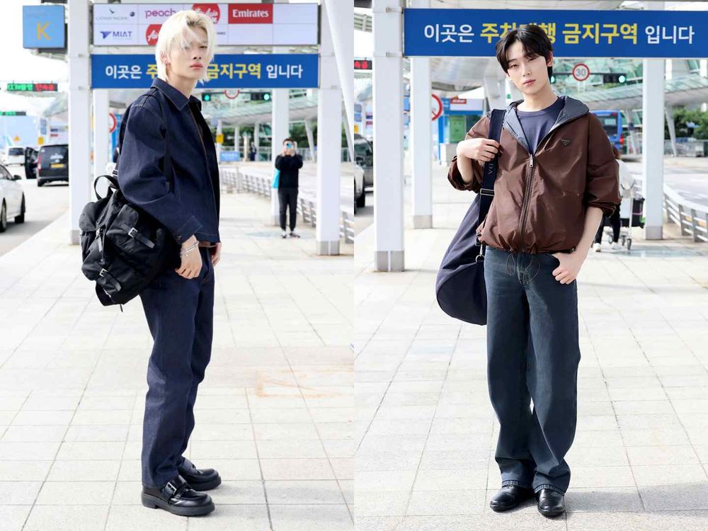 PRADA黃金組合出發米蘭大秀！Karina化身校花學姊、ENHYPEN七公子把機場當紅毯走！-8