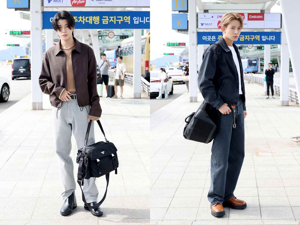 PRADA黃金組合出發米蘭大秀！Karina化身校花學姊、ENHYPEN七公子把機場當紅毯走！-9