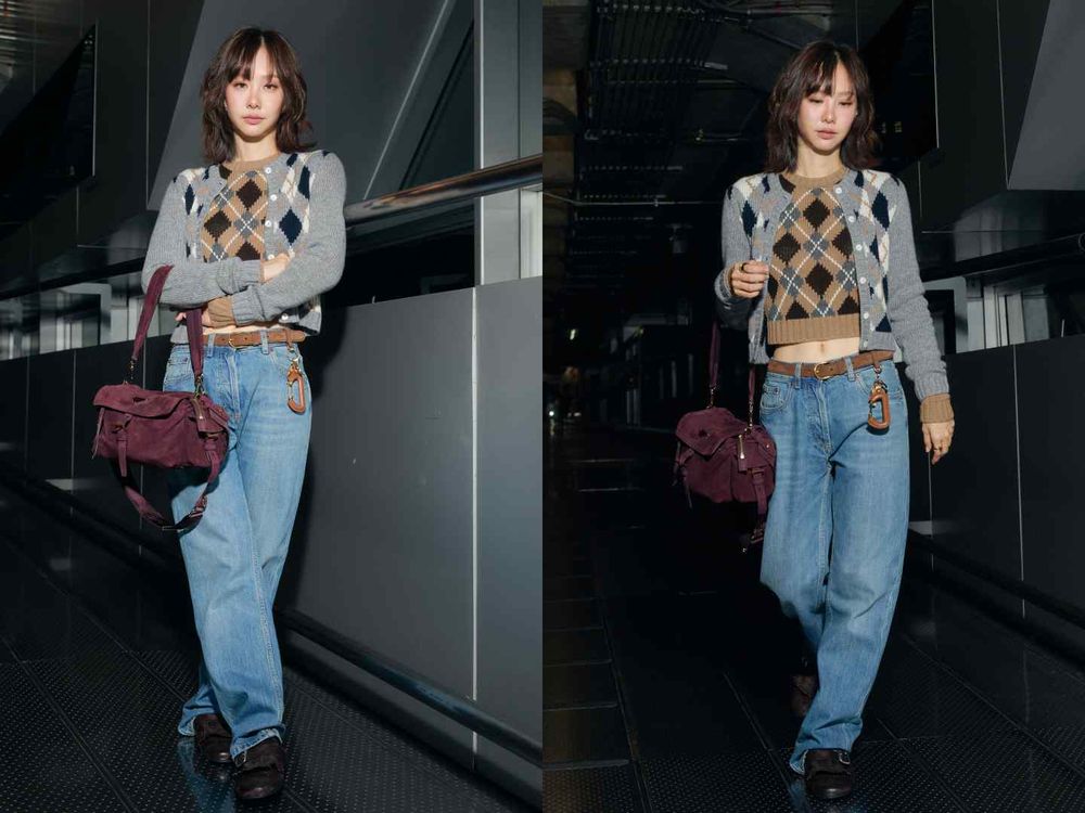 PRADA黃金組合出發米蘭大秀！Karina化身校花學姊、ENHYPEN七公子把機場當紅毯走！-12