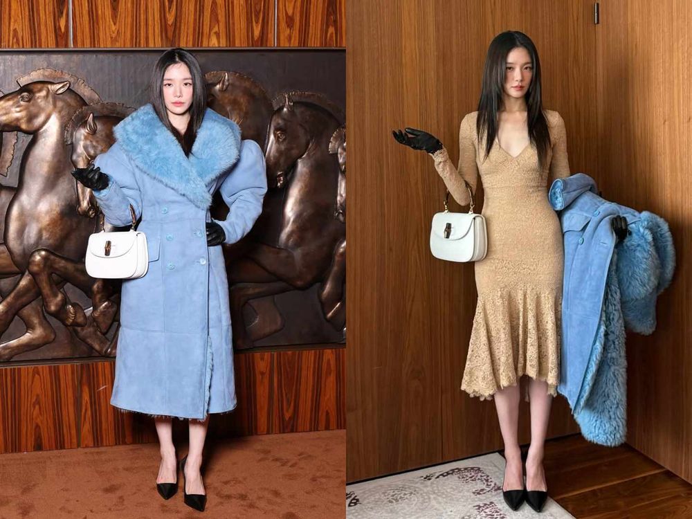 GUCCI秀場霸總來了！金碩珍Jin「深V白襯衫」辣到爆，害羞到悄悄扣衣反差超可愛！-5