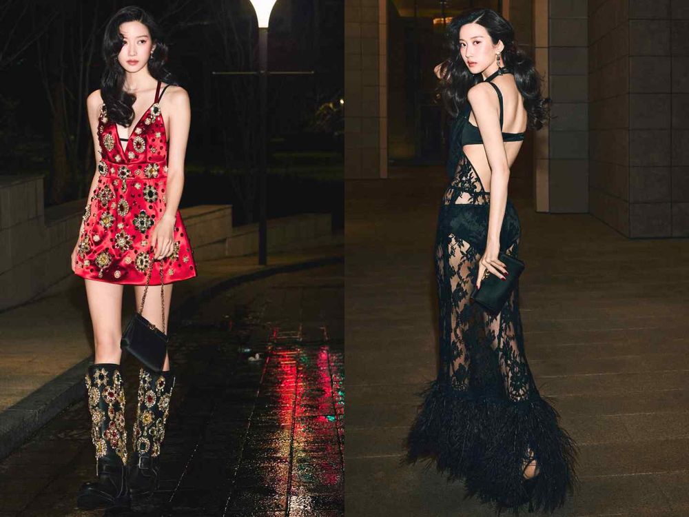 Dolce&Gabbana夢幻廣告聯動！文佳煐＋丁海寅組合真養眼！「透視蕾絲禮服」女神身材辣逆天！-2