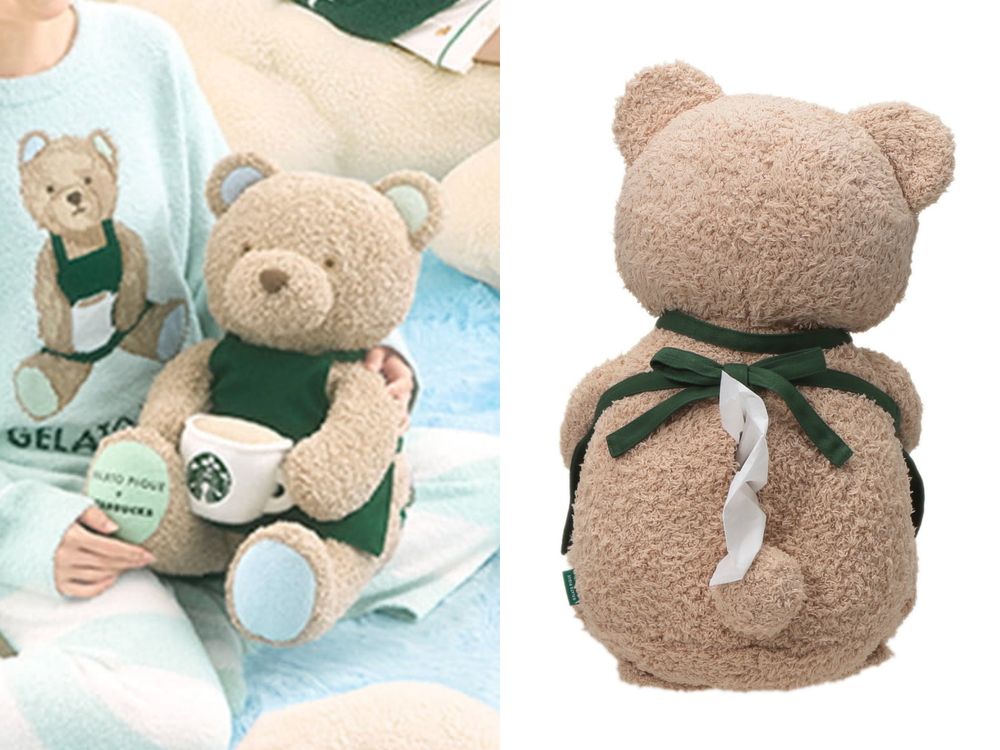 日本星巴克跟Gelato Pique聯名了！超Q「小熊伯爵茶星冰樂、店員小熊絨毛面紙盒」這天開賣！-13