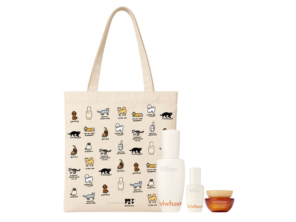 2025週年慶獨家！雪花秀攜手韓國ZERO PER ZERO，買潤燥精華就送萌寵插畫保溫杯、帆布袋，台灣限定、只送不賣！-5