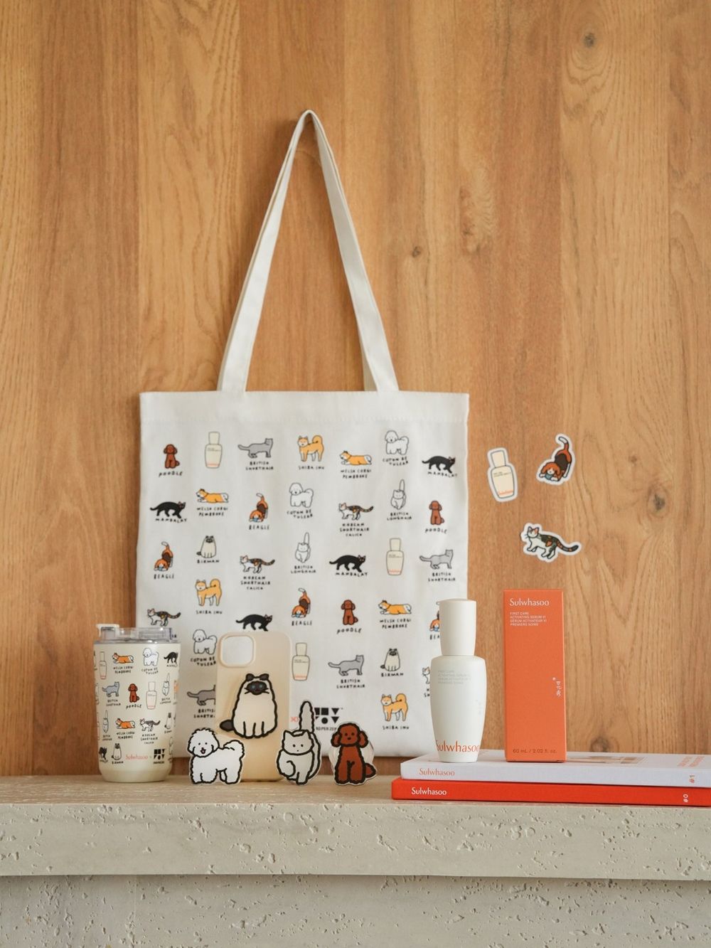 2025週年慶獨家！雪花秀攜手韓國ZERO PER ZERO，買潤燥精華就送萌寵插畫保溫杯、帆布袋，台灣限定、只送不賣！-6