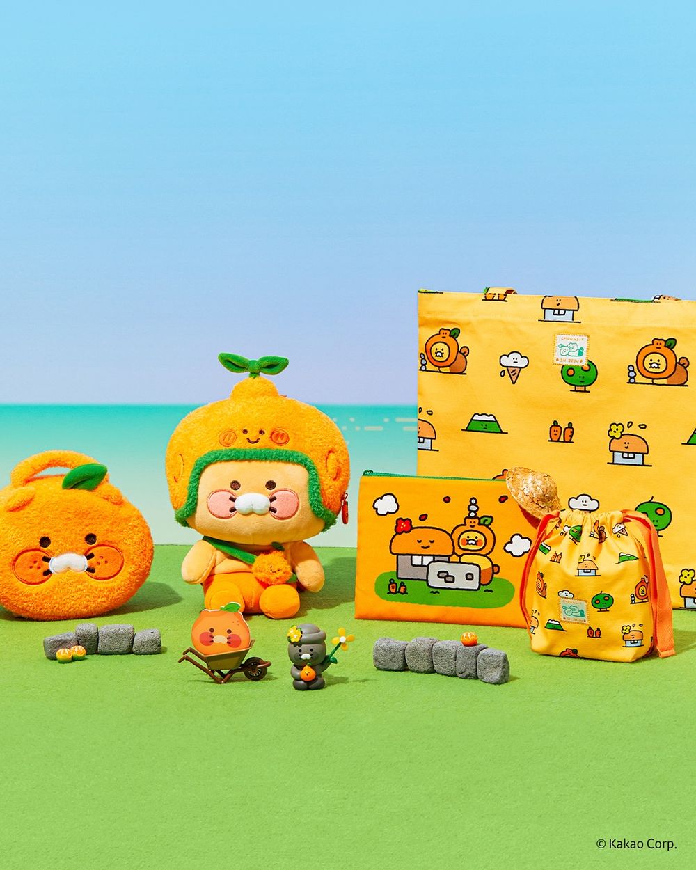 濟州島限定Kakao Friends周邊開賣！超Q「橘子春植化妝包、石頭爺爺春植公仔」全都太欠買！-9