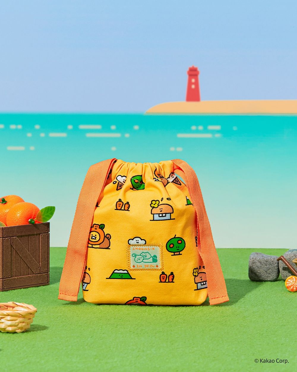 濟州島限定Kakao Friends周邊開賣！超Q「橘子春植化妝包、石頭爺爺春植公仔」全都太欠買！-5