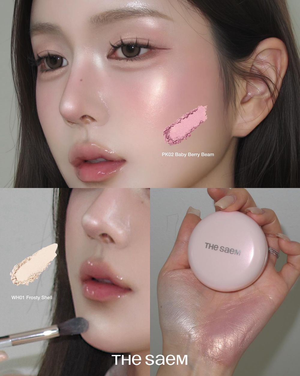 韓國美妝界新寵！LEESEO上任THE SAEM品牌大使，同款「烘焙打亮餅」默默賣翻，珍珠光澤美到必須包色！-18