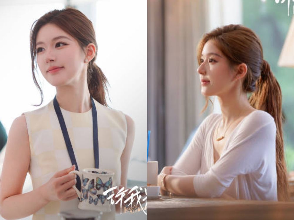 趙露思《許我耀眼》許妍同款蜜茶棕髮色！低調淺棕也能玩出高級感，5種綁髮造型、全都美翻！-10