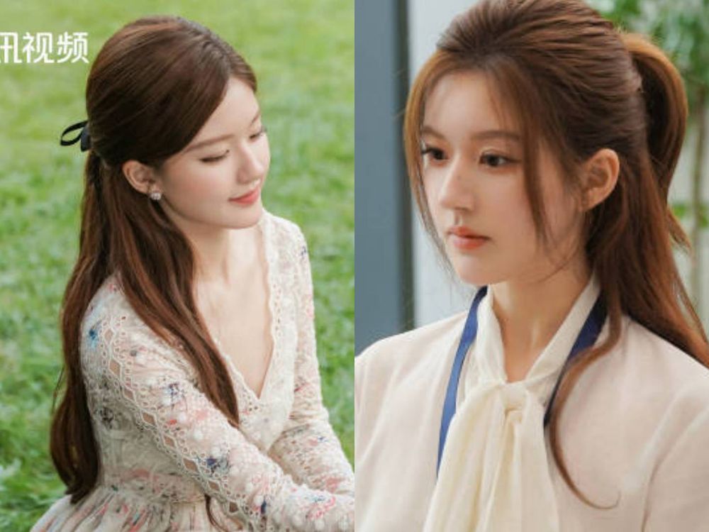 趙露思《許我耀眼》許妍同款蜜茶棕髮色！低調淺棕也能玩出高級感，5種綁髮造型、全都美翻！-12