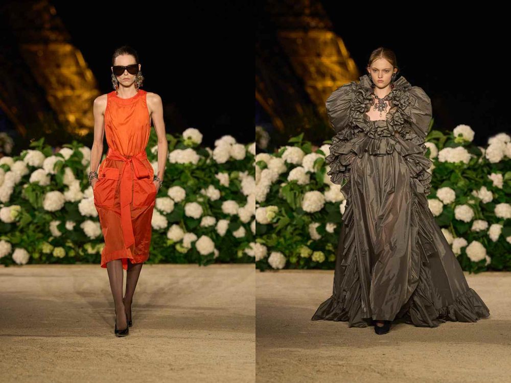 Rosé再度封神YSL大秀！「藍色蕾絲＋黑絲襪」化身睡衣系女神，俏皮性感全場目光都在她身上！-8