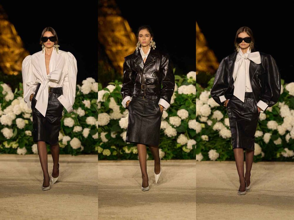 Rosé再度封神YSL大秀！「藍色蕾絲＋黑絲襪」化身睡衣系女神，俏皮性感全場目光都在她身上！-7