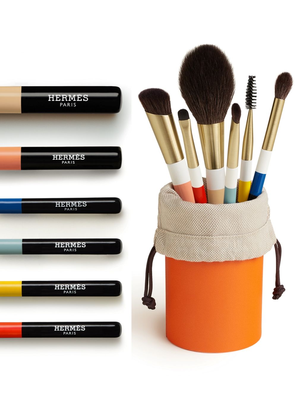 化妝刷界的奢華精品！Hermès愛馬仕「Les Voyageurs限量版攜帶刷具組」兼顧精緻與實用，外出攜帶超方便！-2