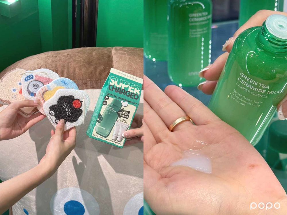 珉奎愛用綠茶牛奶水開賣！INNISFREE「保濕快充超商」快閃新光A11，完成任務免費拍貼、早午餐兄弟聯名小禮太可愛！-3