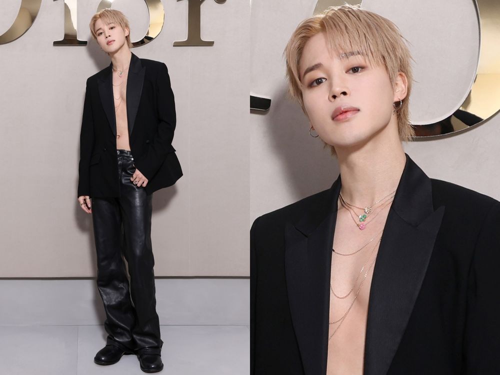 Dior時裝週「王子公主」雙神降臨！Jimin上身「真空」辣瘋、Jisoo小黑裙大露美腿！-4