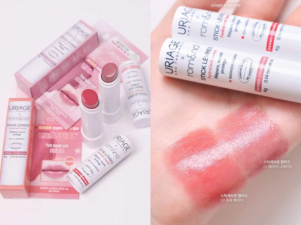 唇膏控要瘋了！法國URIAGE國民護唇膏X韓國人氣彩妝rom&nd推出聯名「潤色護唇膏」唇色又潤又美、還能當腮紅色！-8