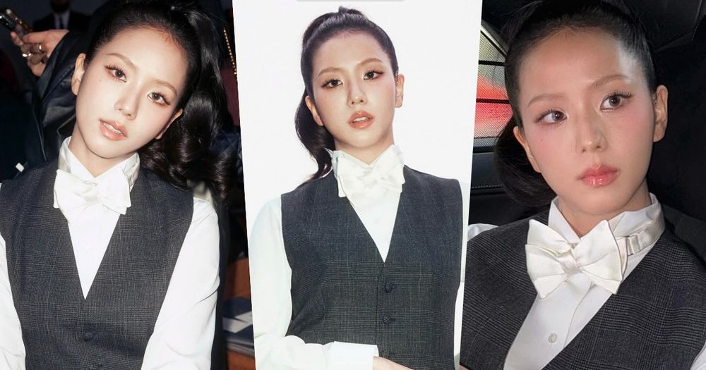 JISOO「冷光玫瑰肌」驚豔巴黎！迪奧2026春夏時裝週妝容全解析，水潤氣墊底妝、冷調高光、玫瑰頰彩，征服DIOR大秀！-1