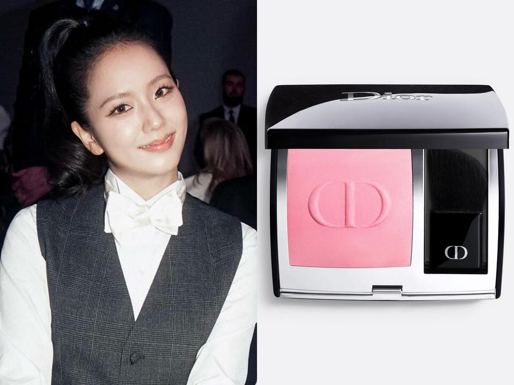 JISOO「冷光玫瑰肌」驚豔巴黎！迪奧2026春夏時裝週妝容全解析，水潤氣墊底妝、冷調高光、玫瑰頰彩，征服DIOR大秀！-4