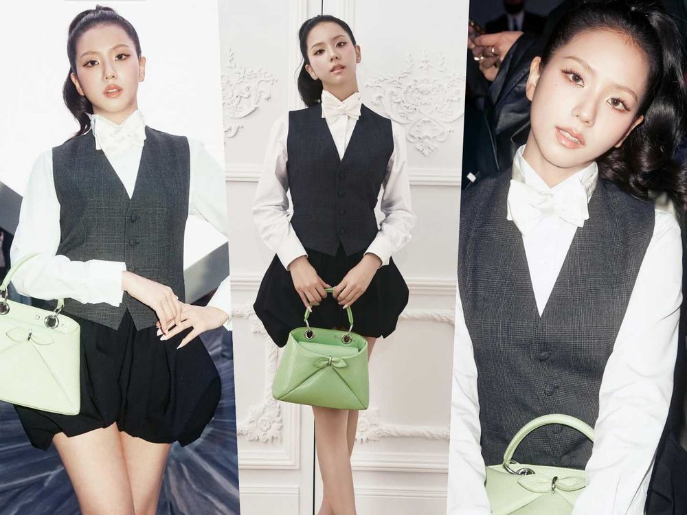 JISOO「冷光玫瑰肌」驚豔巴黎！迪奧2026春夏時裝週妝容全解析，水潤氣墊底妝、冷調高光、玫瑰頰彩，征服DIOR大秀！-7