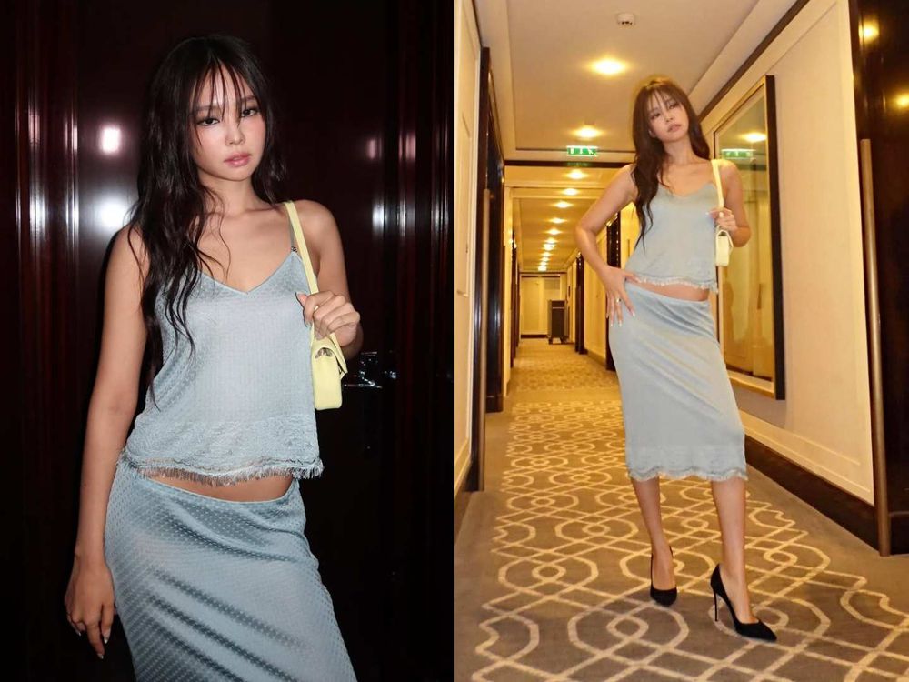 果然是終極繆思！Jennie金珍妮駕到CHANEL大秀！「水藍背心＋流蘇裙」慵懶性感嗨翻全場！-3