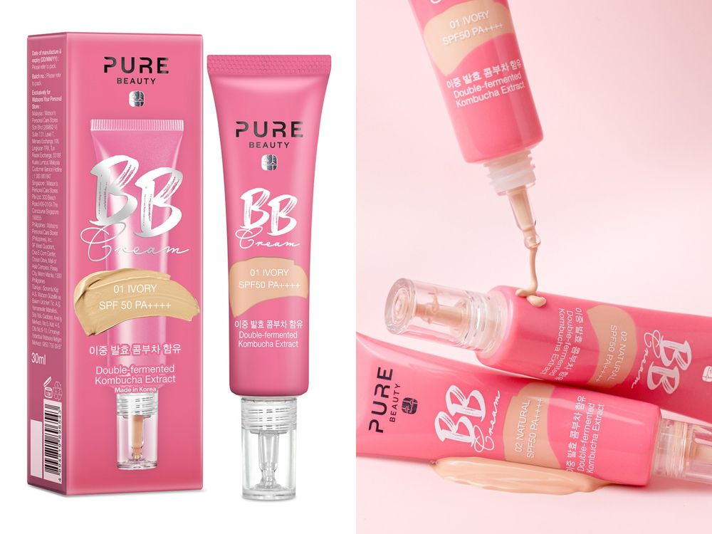 原生裸妝結合護膚哲學！韓國Pure Beauty韓淨萃「無瑕BB霜、潤色CC霜、柔霧氣墊」上妝同時保養，只在屈臣氏獨賣！-3