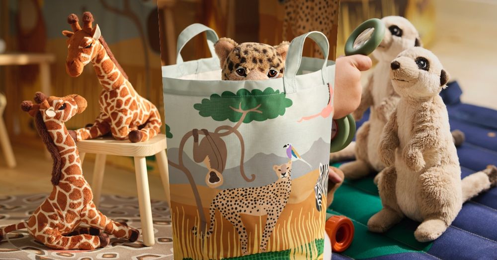 IKEA又要來搶錢！全新草原動物系列「長頸鹿寶寶玩偶、狐獴絨毛吊飾、收納袋」全都太想買！-15