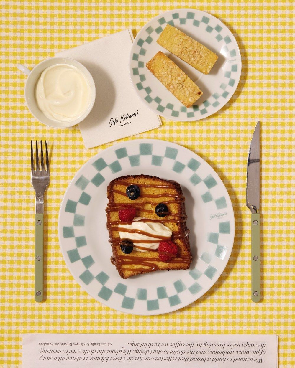 Café Kitsuné推全新Objets居家系列單品！美翻「薄荷色小狐狸托盤、藍綠棋盤格碗盤」必買一次看！-2