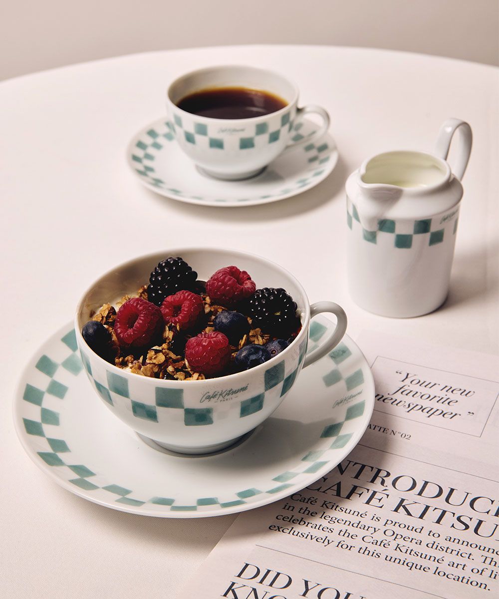 Café Kitsuné推全新Objets居家系列單品！美翻「薄荷色小狐狸托盤、藍綠棋盤格碗盤」必買一次看！-9