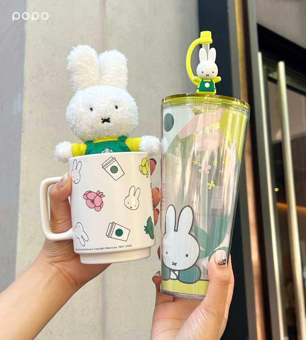 星巴克又跟米飛兔聯名啦！台灣限定「櫻花米飛兔冷水壺、店員米飛兔吊飾」全都太生火！-15