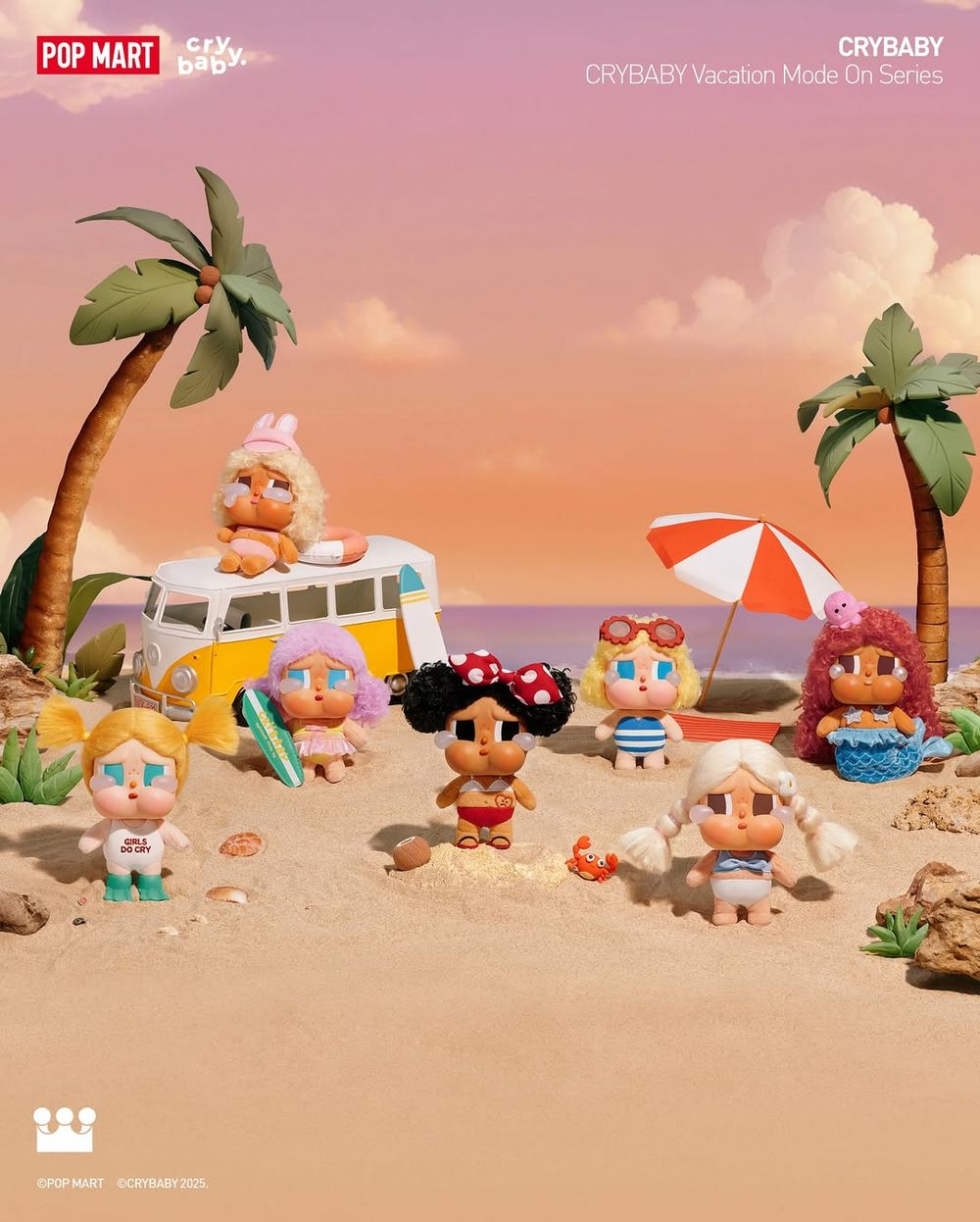 泡泡瑪特CRYBABY「渡假系列」新品太欠買！超Q「美人魚哭娃公仔、透明水杯、側背包」這天開賣！-16
