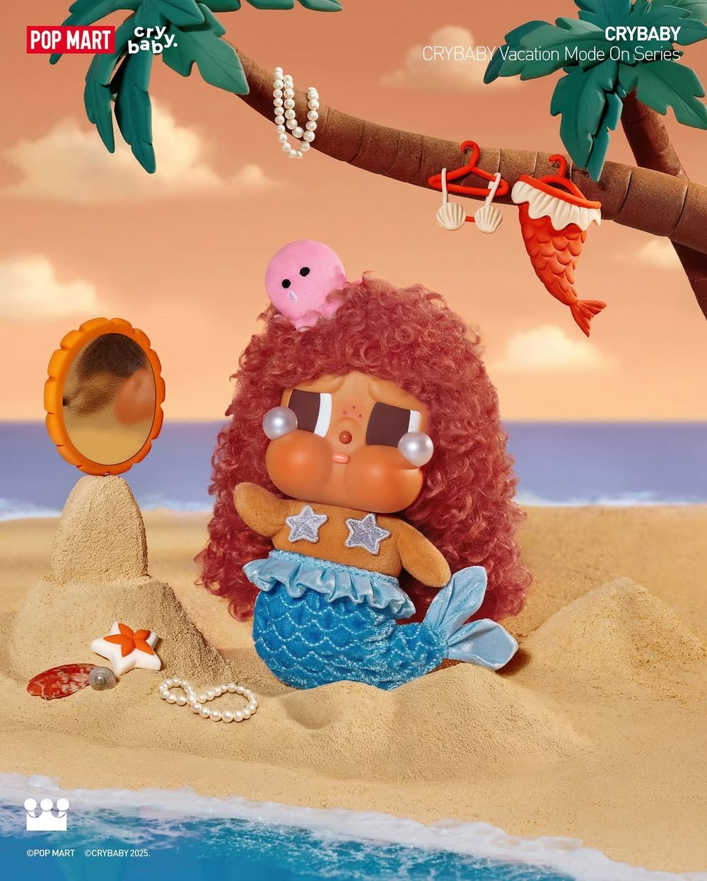 泡泡瑪特CRYBABY「渡假系列」新品太欠買！超Q「美人魚哭娃公仔、透明水杯、側背包」這天開賣！-15