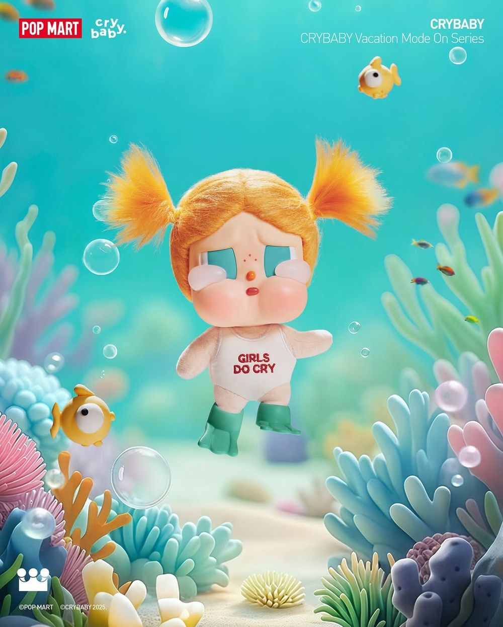 泡泡瑪特CRYBABY「渡假系列」新品太欠買！超Q「美人魚哭娃公仔、透明水杯、側背包」這天開賣！-13
