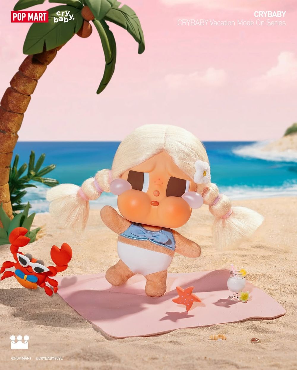 泡泡瑪特CRYBABY「渡假系列」新品太欠買！超Q「美人魚哭娃公仔、透明水杯、側背包」這天開賣！-9