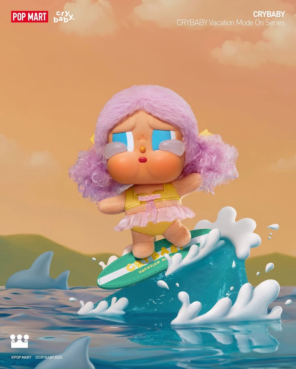 泡泡瑪特CRYBABY「渡假系列」新品太欠買！超Q「美人魚哭娃公仔、透明水杯、側背包」這天開賣！-14