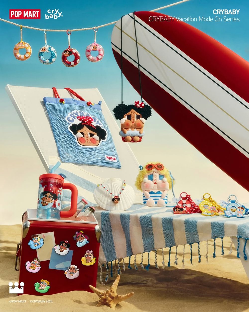 泡泡瑪特CRYBABY「渡假系列」新品太欠買！超Q「美人魚哭娃公仔、透明水杯、側背包」這天開賣！-6