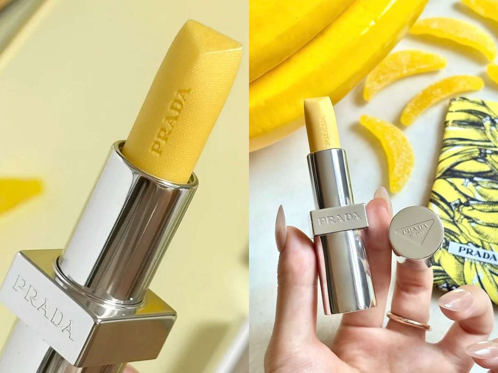 邊佑錫同款PRADA Beauty「香蕉黃潤唇膏」台灣正式開賣！裸透黃色＋粉金細閃偏光，打亮潤唇一支搞定！-6