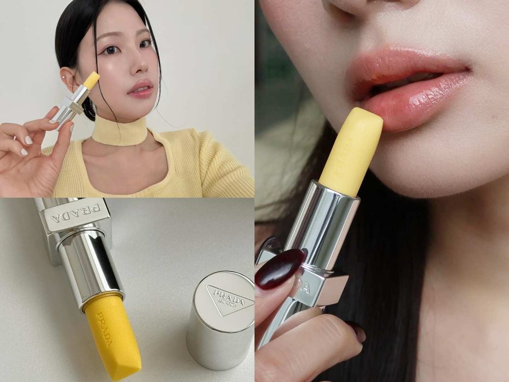 邊佑錫同款PRADA Beauty「香蕉黃潤唇膏」台灣正式開賣！裸透黃色＋粉金細閃偏光，打亮潤唇一支搞定！-11