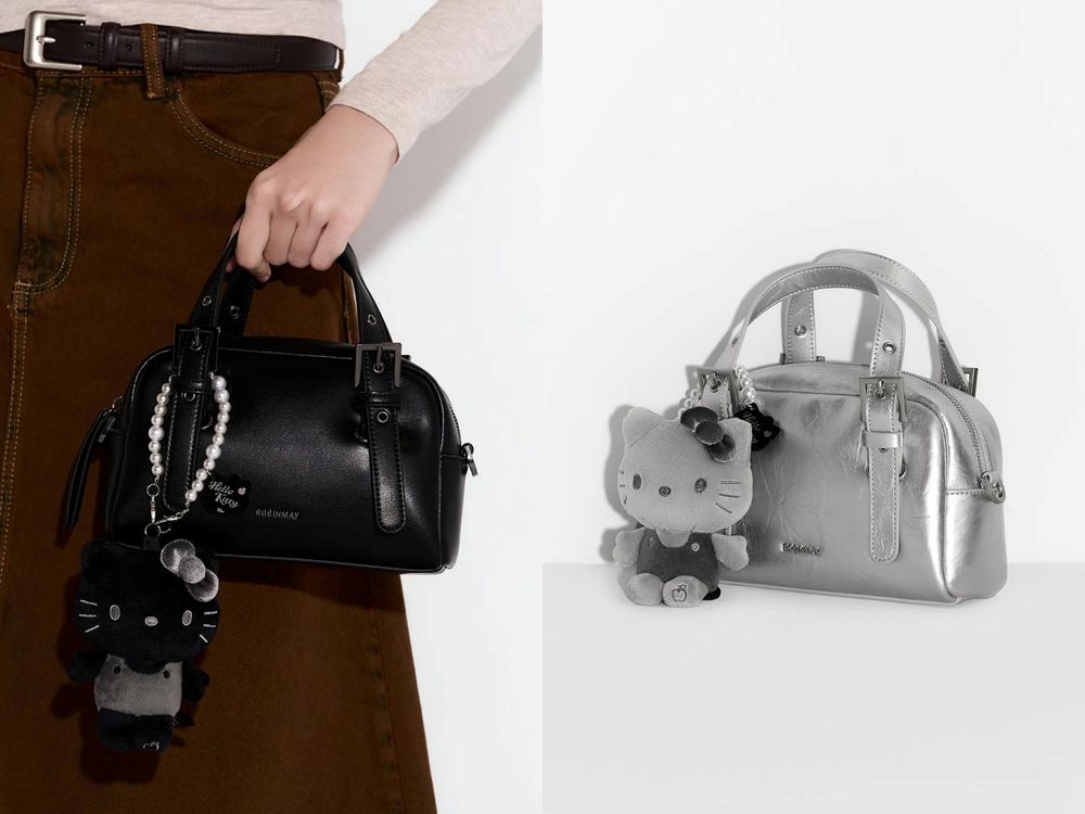 脆上爆紅！Robinmay推出碳黑版Hello Kitty聯名！水洗牛仔包、百元凱蒂貓吊飾賣到缺貨！-7