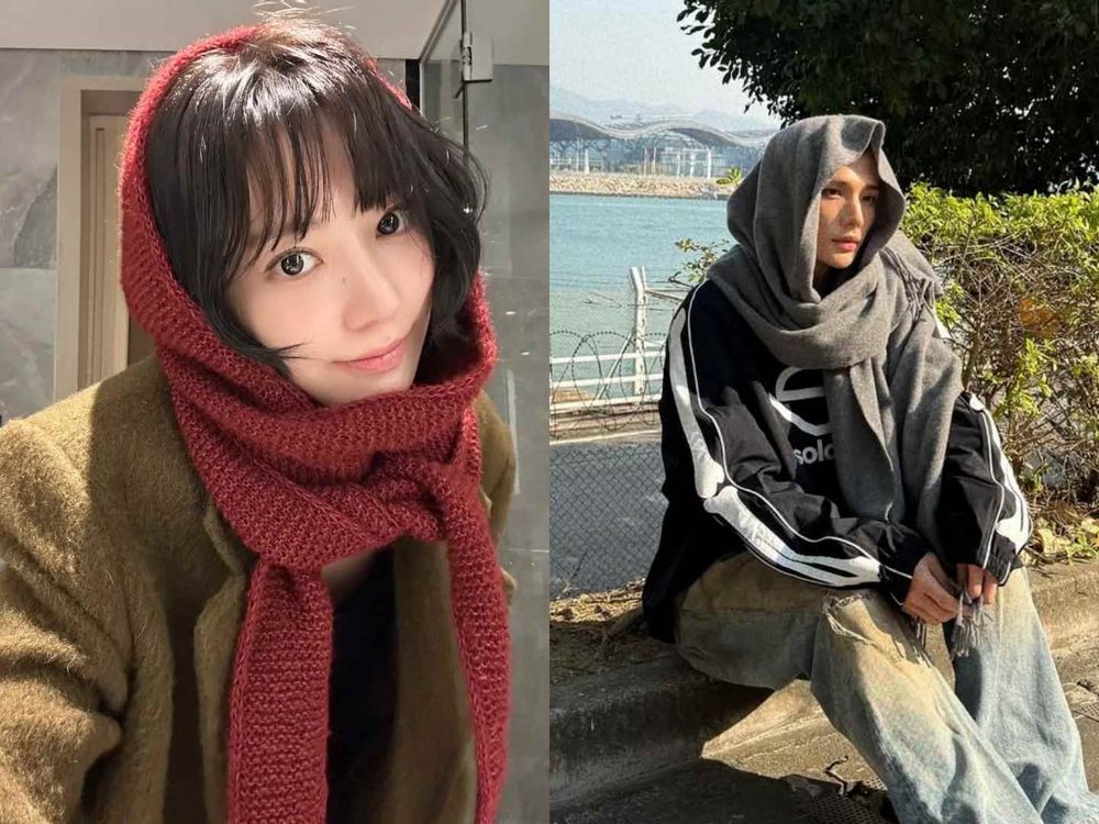 怕冷必看！冬季圍巾6大綁法一次學會！「帽子圍法」是愛豆私服標配、這幾招零技巧超簡單！-13