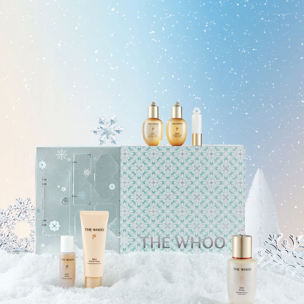 最夢幻貴婦保養登場！THE WHOO后「雪漾限定禮盒」宮廷丹青＋冰川薄荷藍太夢幻，金智媛命定發光精華、嫩唇神器一次入手！-4